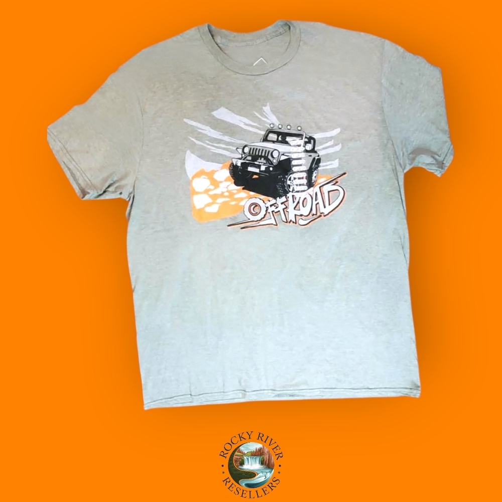 Jeep Offroad  T-Shirt | Bacon & Co. | Size: XL | Color: Light Olive Green | RRR